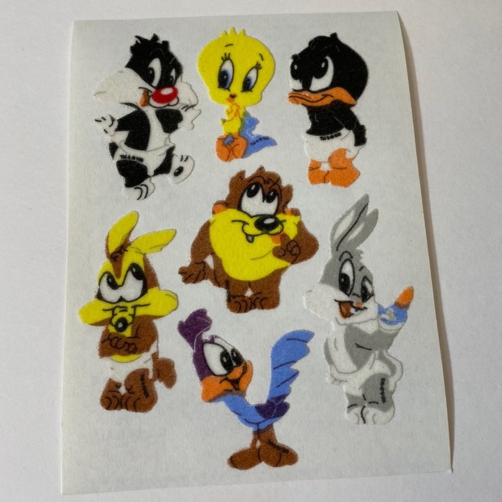 Vintage Sandylion Baby Looney Tunes Fuzzy Stickers